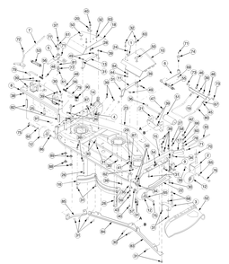 Deck Assembly 54 Inch Diagram and Parts List for K015-Before-13A2A7K710 Cub Cadet Lawn Tractor